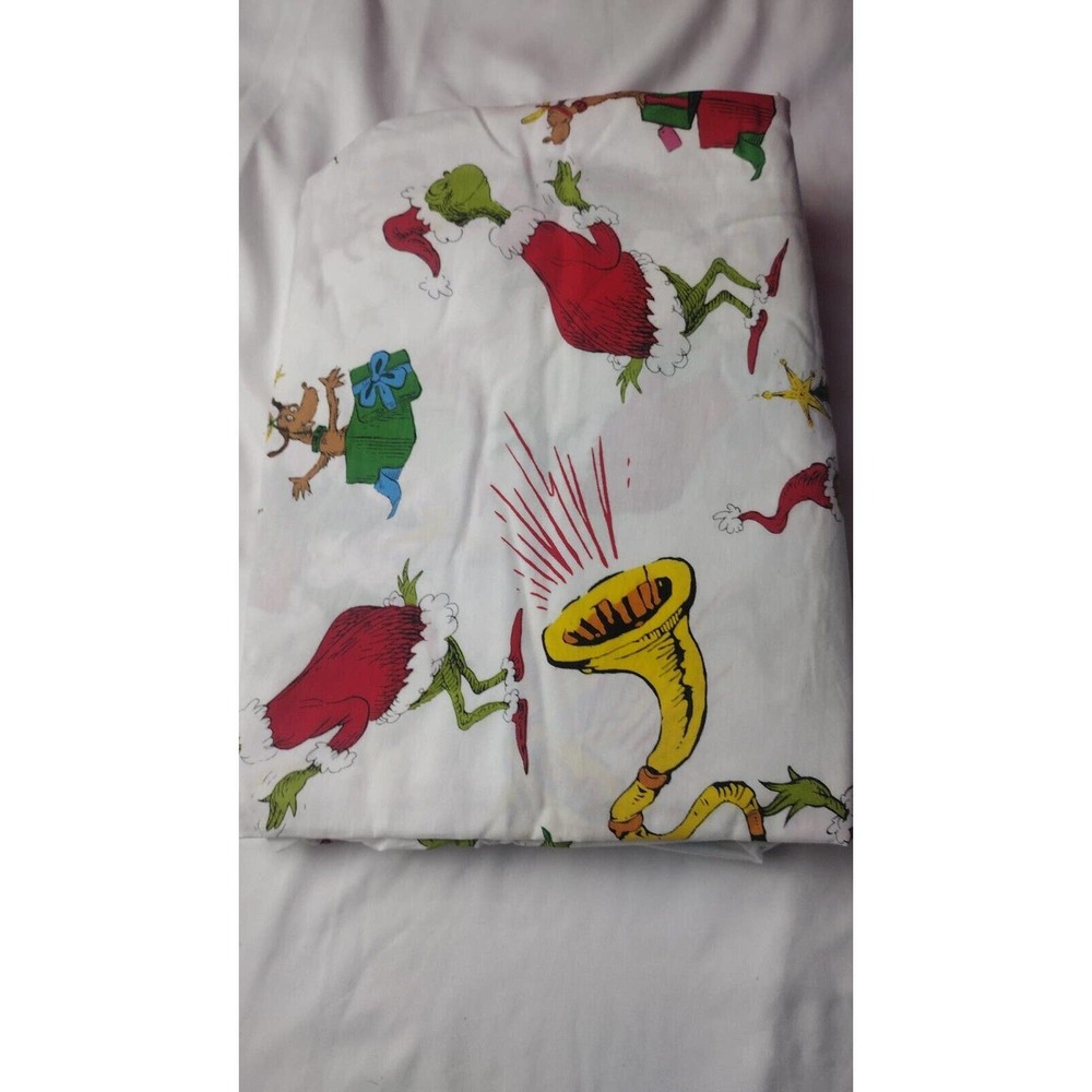 Pottery Barn ~Dr. Seuss's The Grinch & Max Organic Sheet Set Queen - Picture 2 of 6